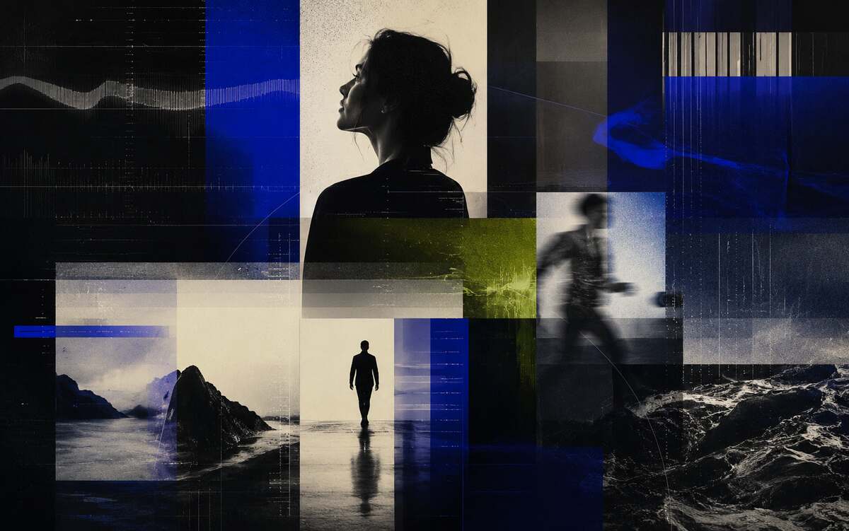Abstract composition representing image, sound, systems and movement